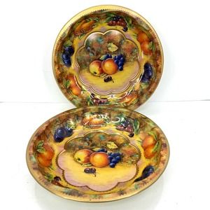 Vintage 1971 Daher Decorated Ware Round Metal Tin Tray Plate Fruit